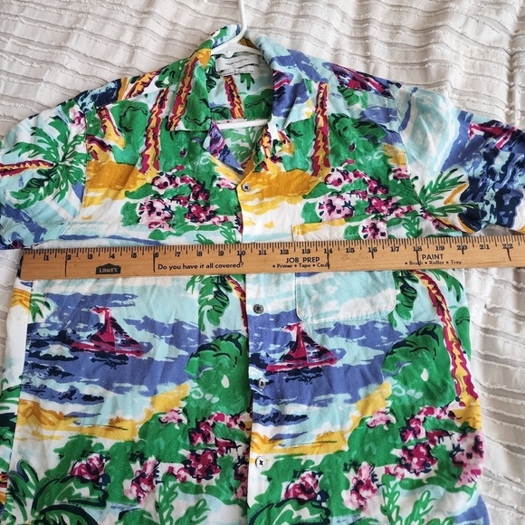 Urban outfitters Painted Paradise Rayon Short Sleeve Button-Down Shirt - Picture 13 of 16